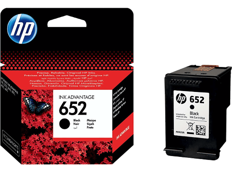 HP F6V25AE No. 652 eredeti fekete tintapatron