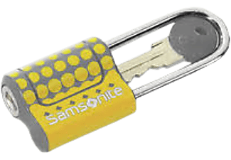 SAMSONITE U23 66101 Bőrönd lakat kulccsal, citromsárga, pöttyös
