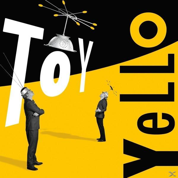Albumcover: Zwei Männer blicken auf einen Seiher, Titel: Toy Yellow.