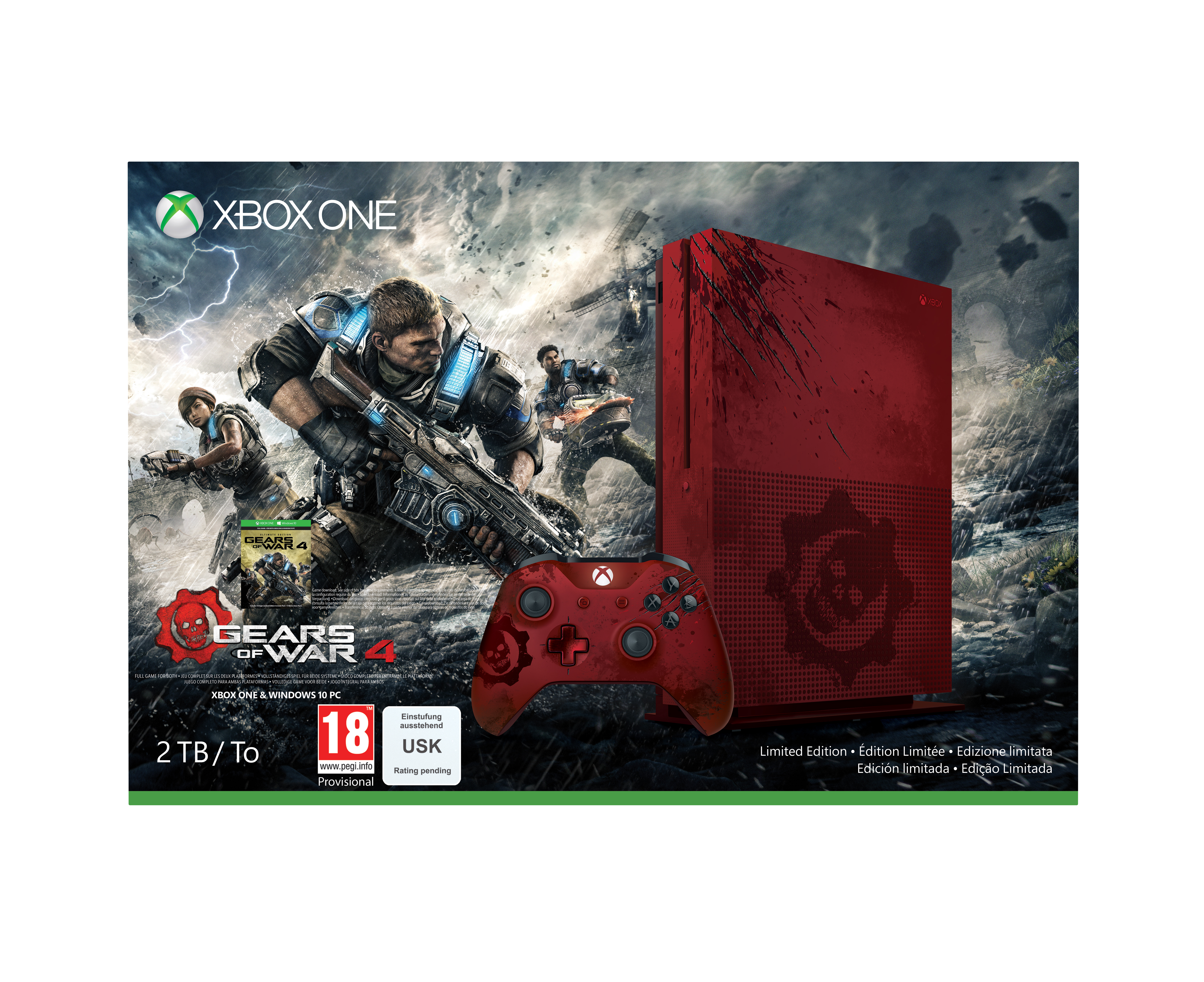 MICROSOFT Xbox One S 2TB Konsole - Gears of War Limited Edition Bundle