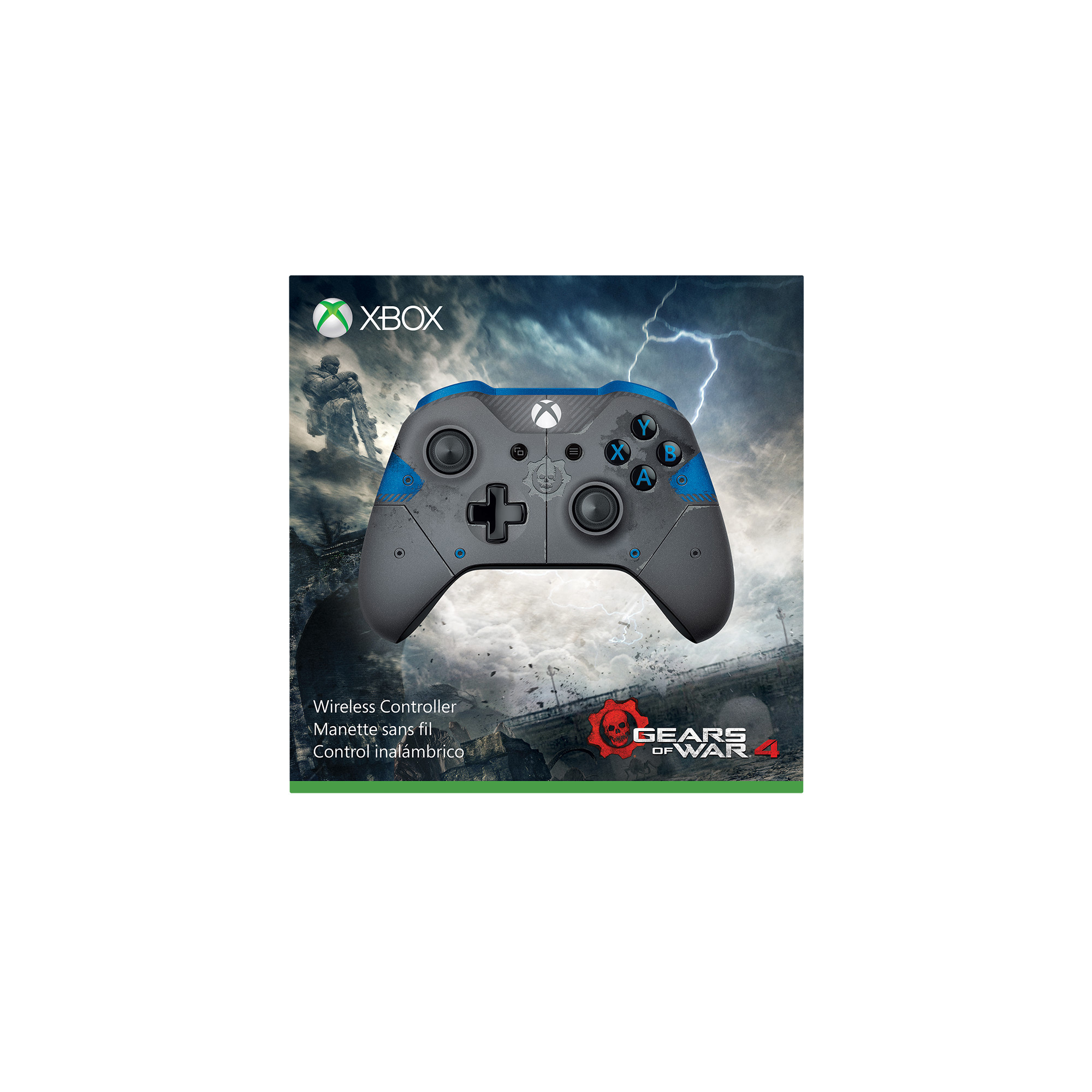 MICROSOFT Xbox Wireless Controller - Gears of War 4 JD Fenix Limited Edition Gamepad Grau/Blau für Xbox One