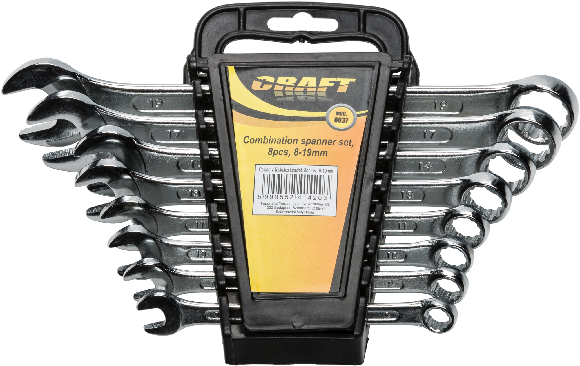 CRAFT 6037 Csillagvilláskulcs készlet, CRV, 8db-os, 8-19mm