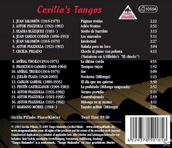 Cecilia Pillado - Cexilia's Tangos  - (CD)