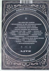 Album-Rückseite mit Text in einem Kreis, mit einem Schwarz-Weiß-Design.