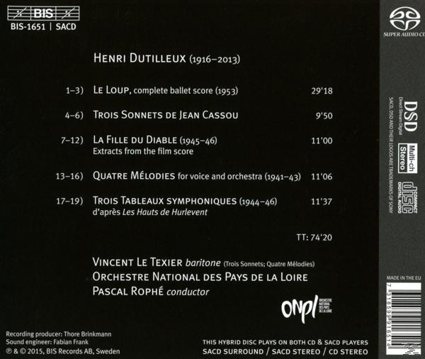 Vincent Le Texier - Lieder und Orchesterwerke  - (SACD Hybrid)