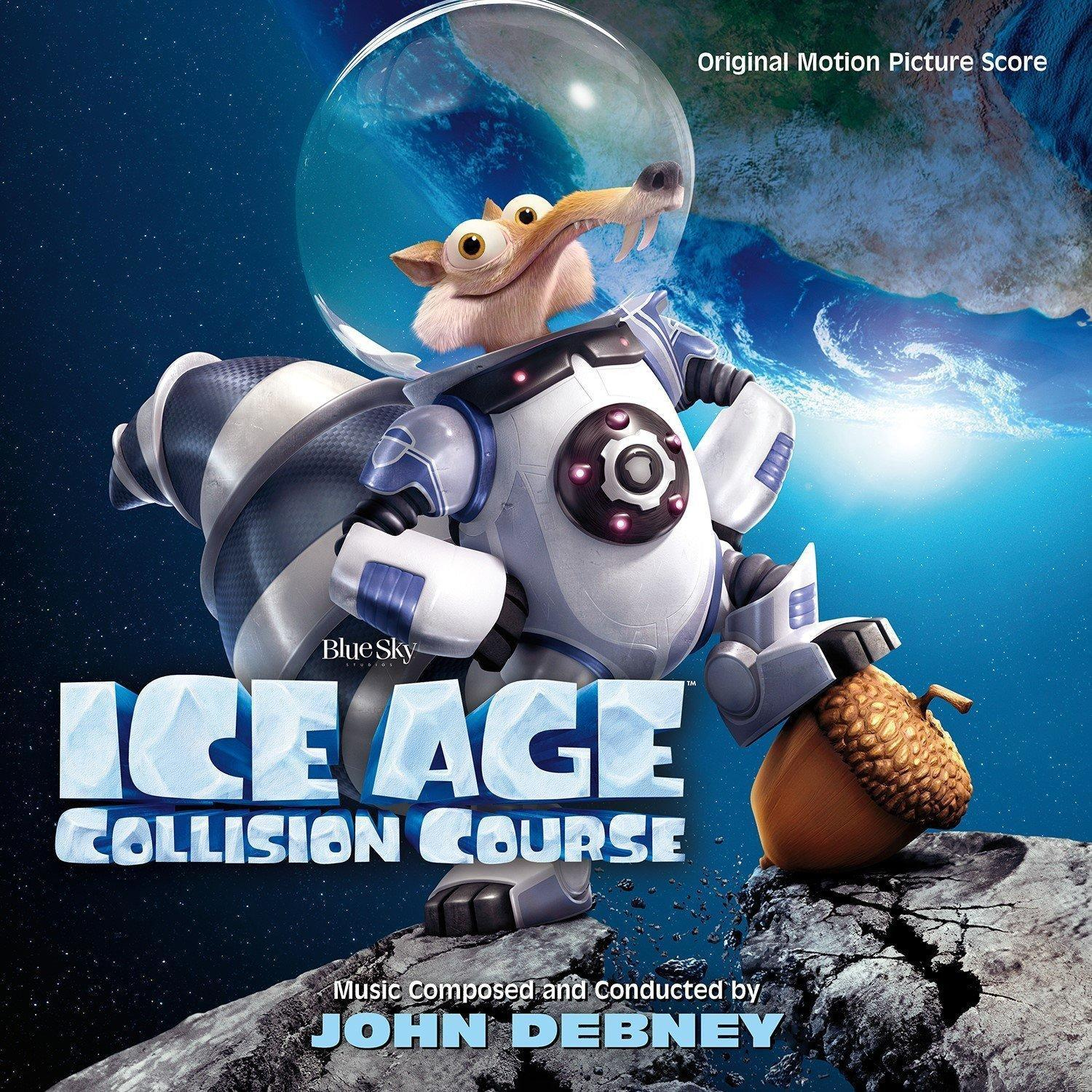 Ice Age Collision Course CD borító. Rajzfilmfigura űrhajósruhában. Blue Sky Studios logó látható.
