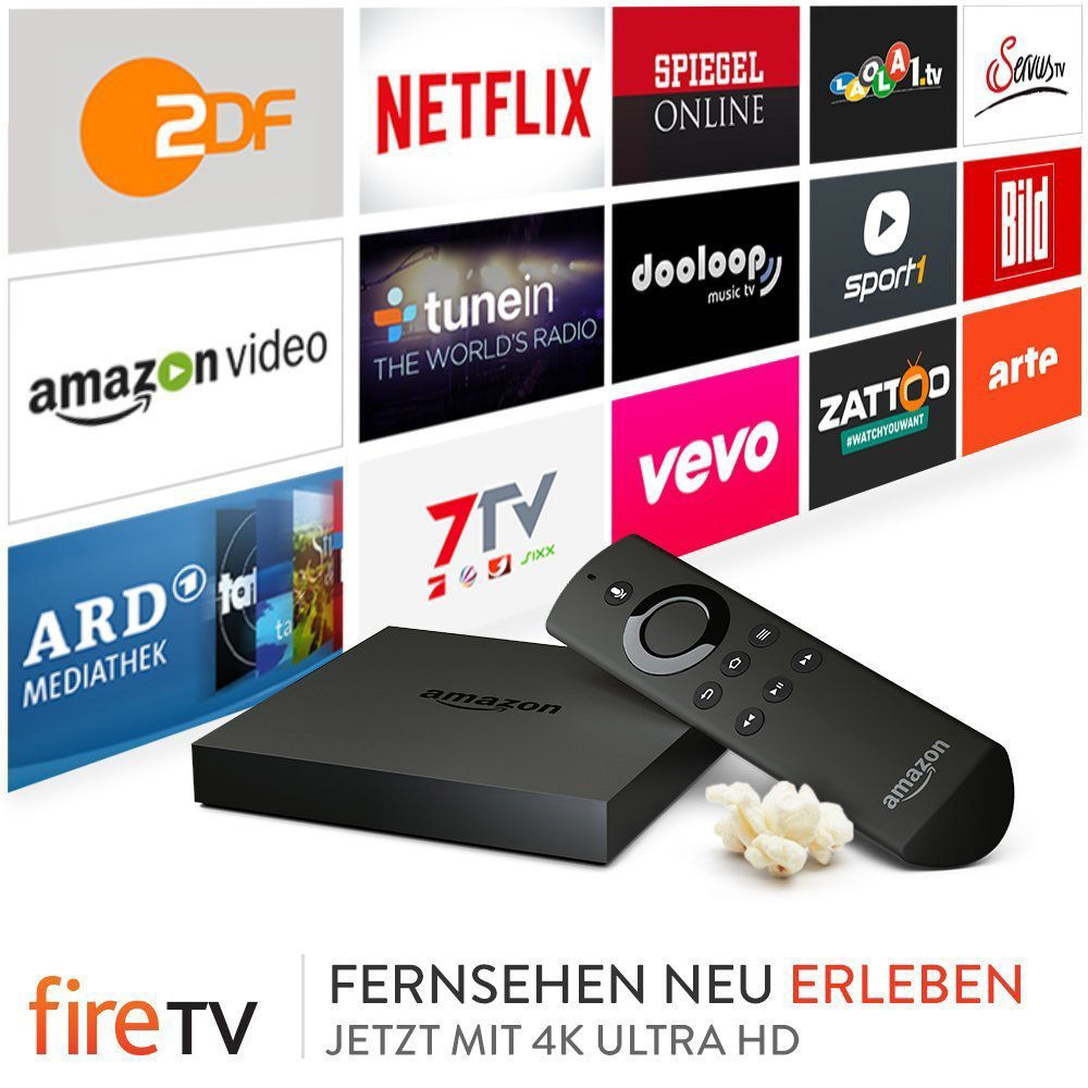 KINDLE Fire TV Media Player 4K Multimediaplayer 8 GB, Schwarz