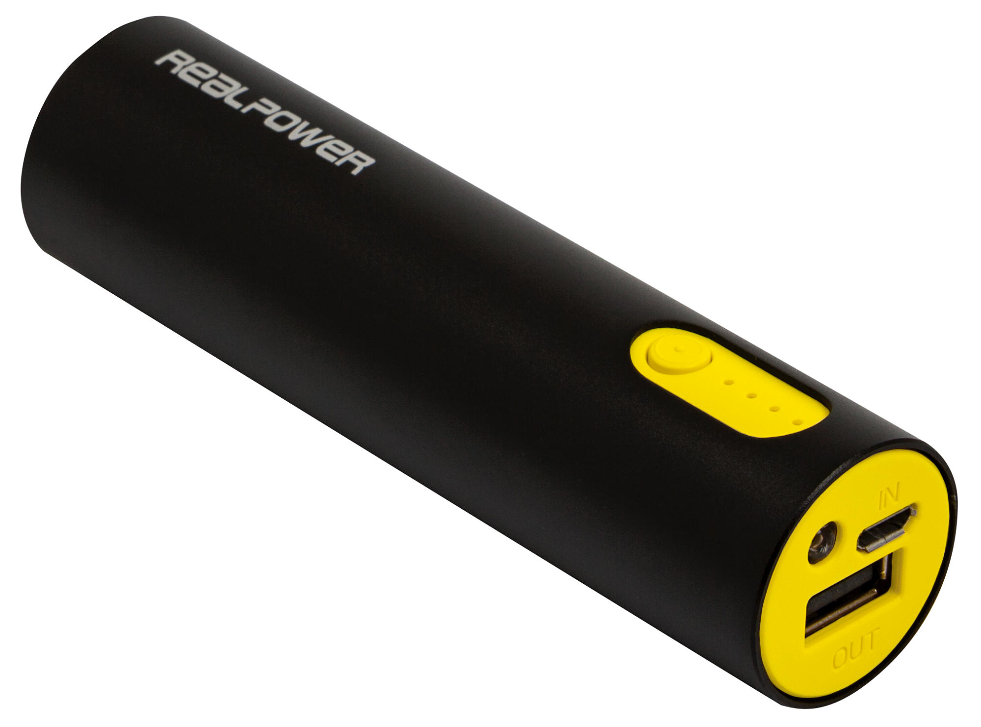 REALPOWER PB-260 Alu Powerbank 2600 mAh Schwarz/Gelb