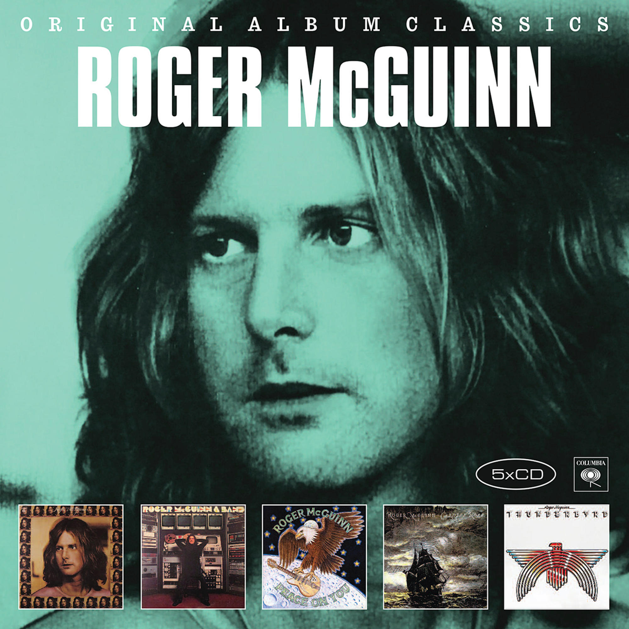 Albumcover mit Roger McGuinn und einer Sammlung seiner Albumcover.