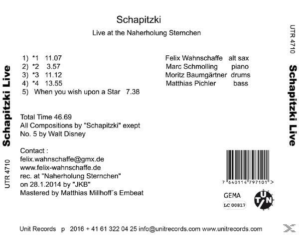 Felix Wahnschaffe - Schapizki Live  - (CD)