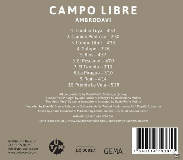 David Riano Molina, Ambrodavi - Campo Libre  - (CD)