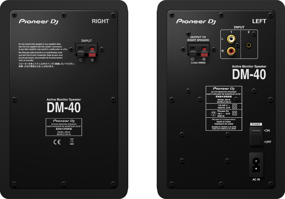PIONEER DJ Enceinte DJ 4" Noir 2 pièces (DM-40-B)