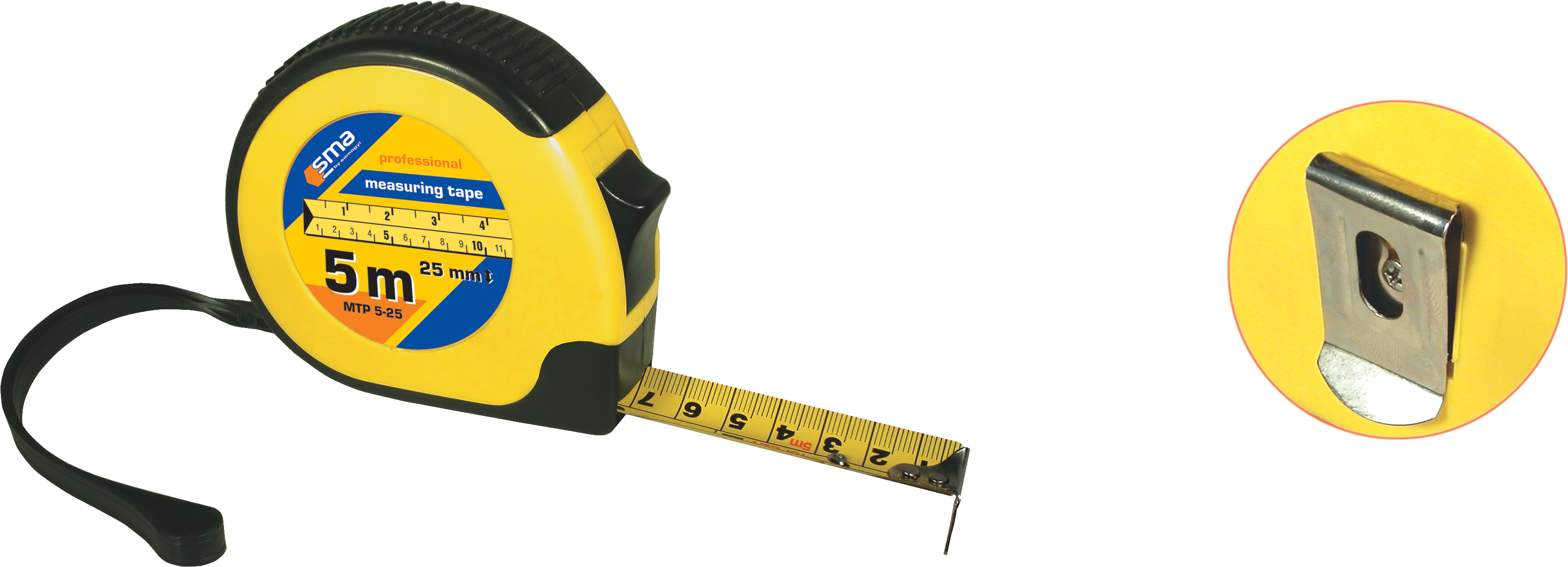 SMA MTP 5-25 Mérőszalag, 5 m, gumírozott