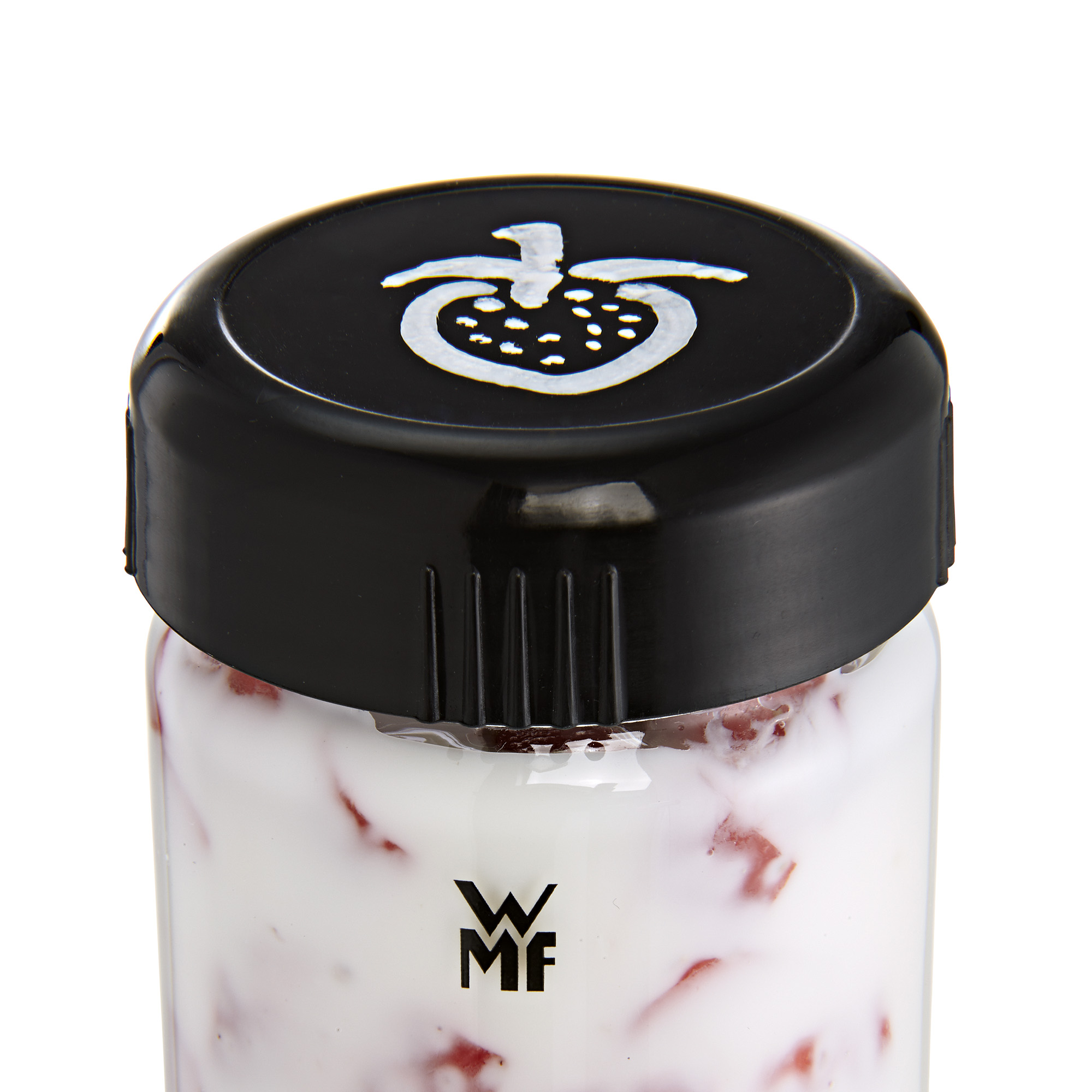 WMF 04.1598.0071 KÜCHENminis® Joghurtbecher Transparent/Silber/Schwarz
