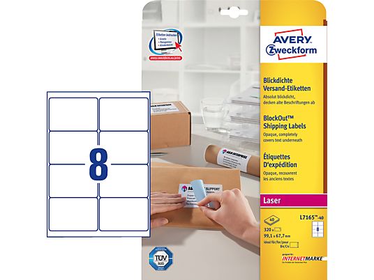 ZWECKFORM L7165-40 LABEL 99.1X67.7MM LASER 320PCS -  (Weiss)