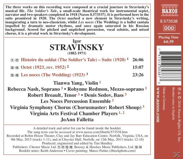 Eine CD-Rückseite mit Text und einem Barcode. Der Text enthält 'Igor Strawinsky' und eine Liste der Musikstücke.