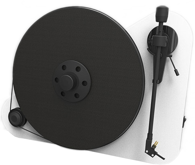 PRO-JECT Vertikal Plattenspieler VT-E BT R mit Wandmontageoption und Bluetooth inkl. OM5e, weiß