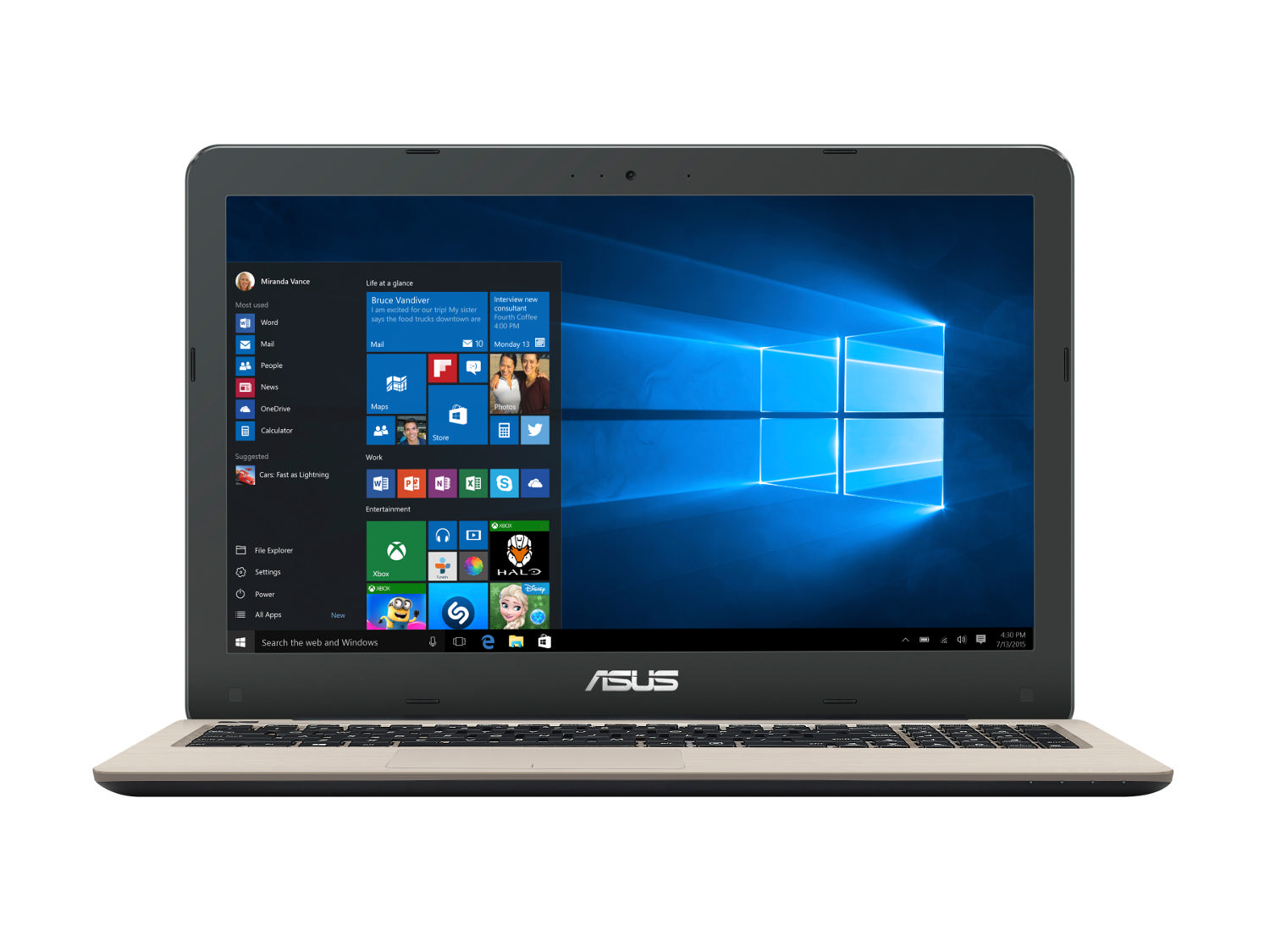 ASUS X556UR XX152TC Intel Core i5-6200U 2.3/2.8 GHz 12GB 1 TB Geforce 930MX 2GB Windows10 Laptop Gold