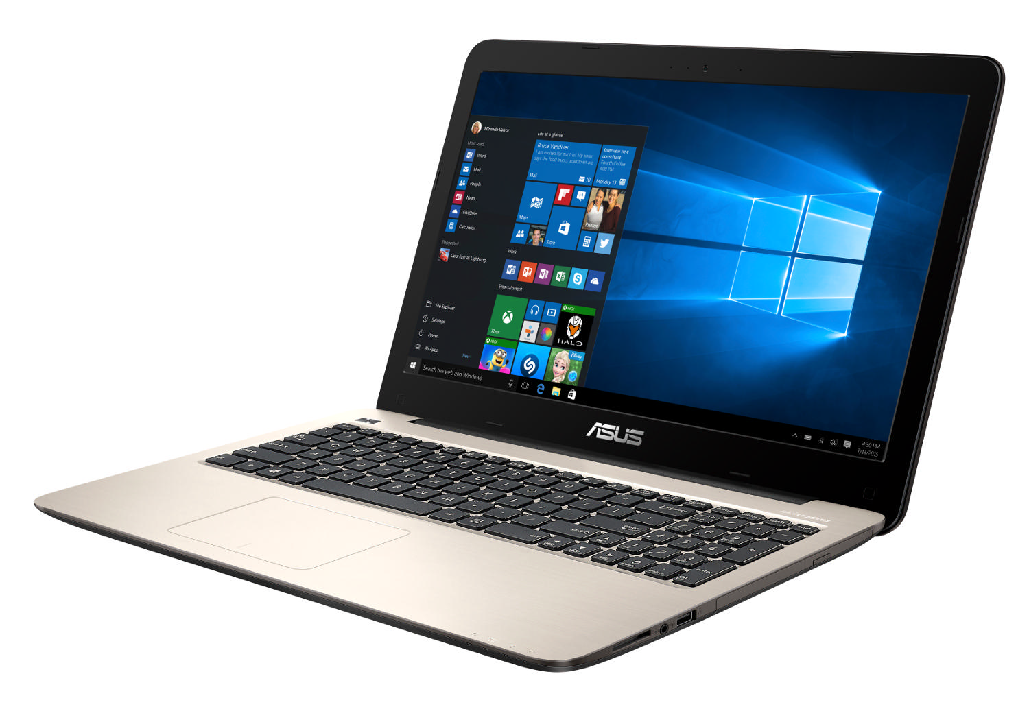 ASUS X556UR XX152TC Intel Core i5-6200U 2.3/2.8 GHz 12GB 1 TB Geforce 930MX 2GB Windows10 Laptop Gold