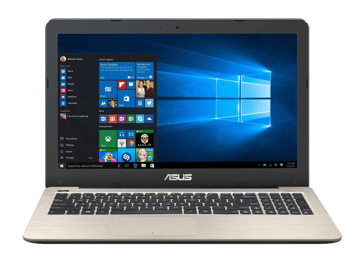 ASUS X556UR XX152TC Intel Core i5-6200U 2.3/2.8 GHz 12GB 1 TB Geforce 930MX 2GB Windows10 Laptop Gold