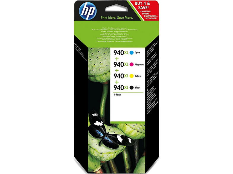 HP 940XL Combo Pack Zwart - Cyaan - Magenta - Geel (C2N93AE)