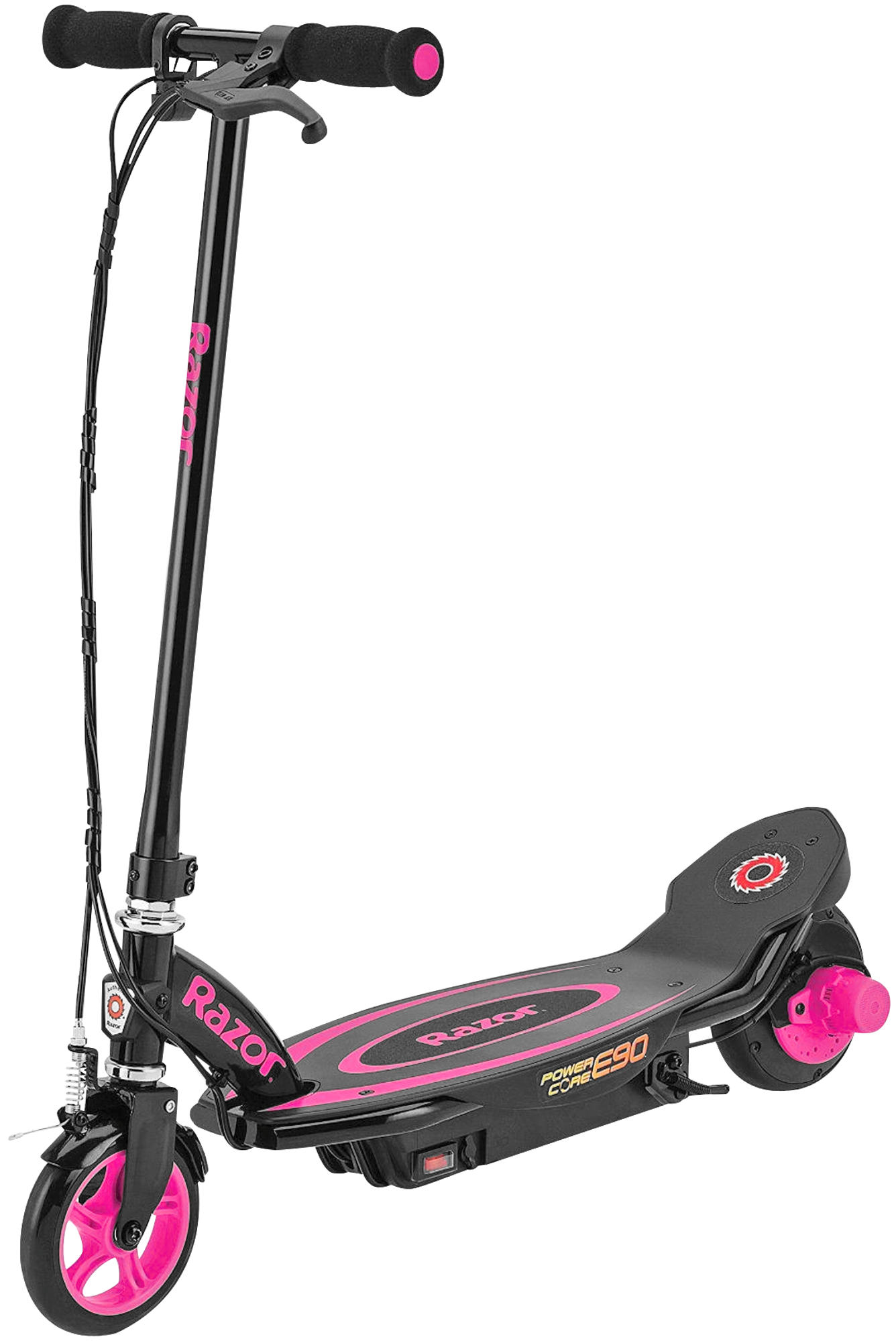 Patinete eléctrico - Razor Power Core E90, Autonomía 80 min, Velocidad 16 Km/h, Cuadro de acero,