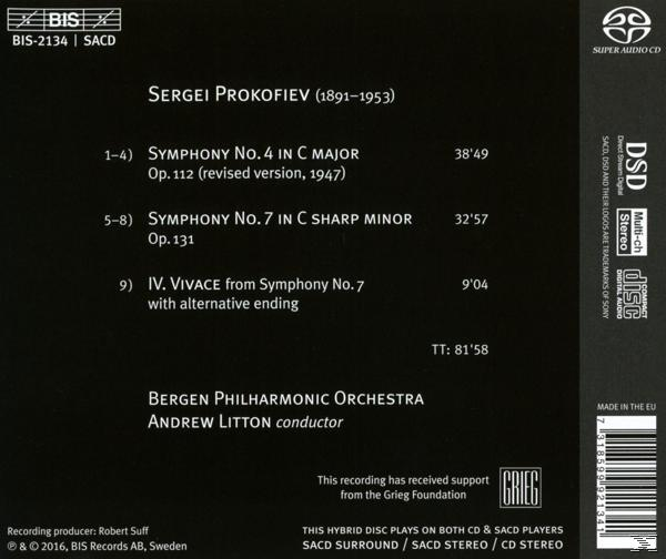 Andrew Litton - Sinfonien 4 und 7  - (SACD Hybrid)