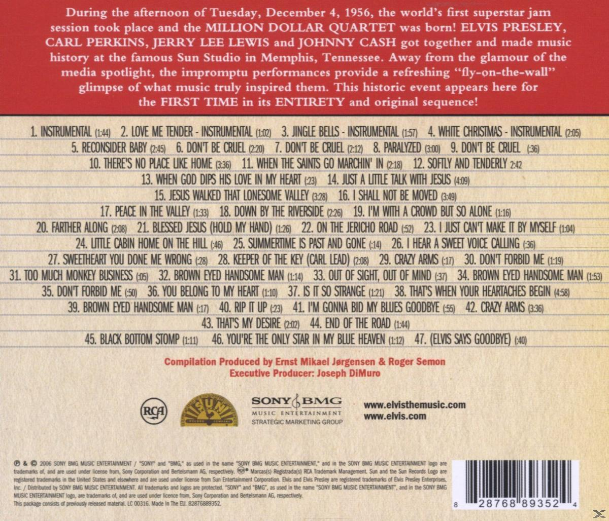 Albumcover mit Text und Titelliste von Elvis Presley. Das Cover ist beige und hat Titel und Credits.