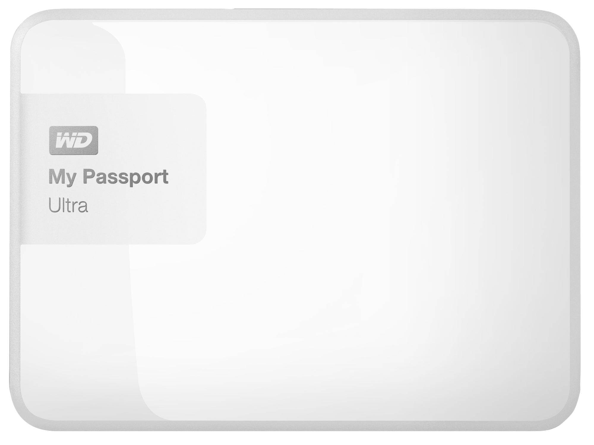 Disco duro externo 2 TB - Western Digital Passport Ultra, Blanco + Funda