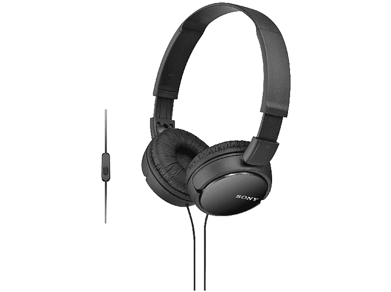 SONY MDR-ZX110AP, On-ear Kopfhörer Schwarz | Headsets & Freisprecheinrichtungen