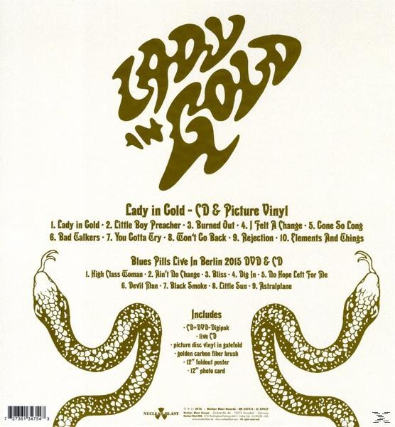 Album borítója 'Lady in Gold' szöveggel, számlistával, két kígyóval alul.