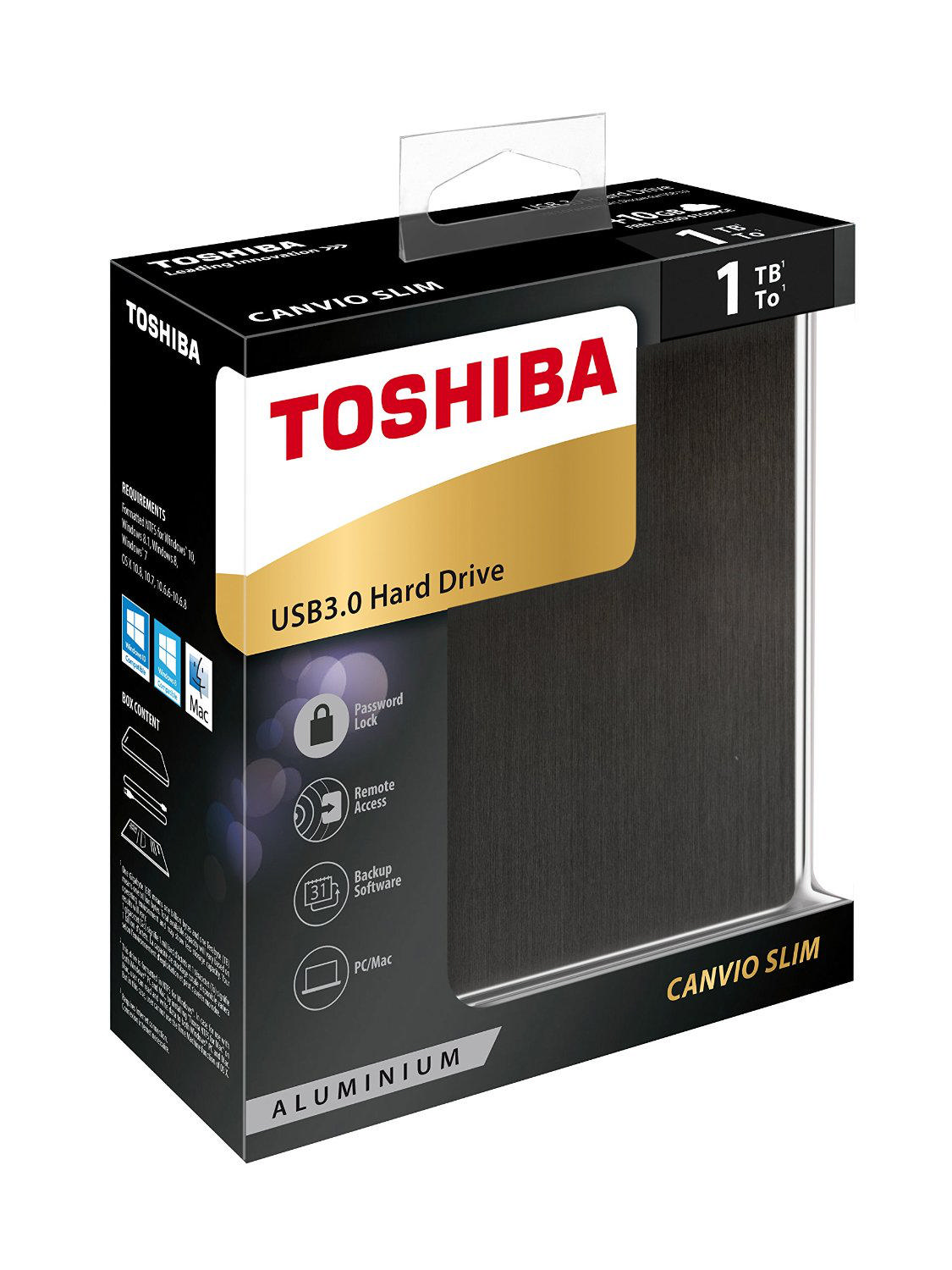 TOSHIBA Store Slim II 1TB 2.5 inç USB 3.0 Taşınabilir Disk Siyah HDTD210EK3EA