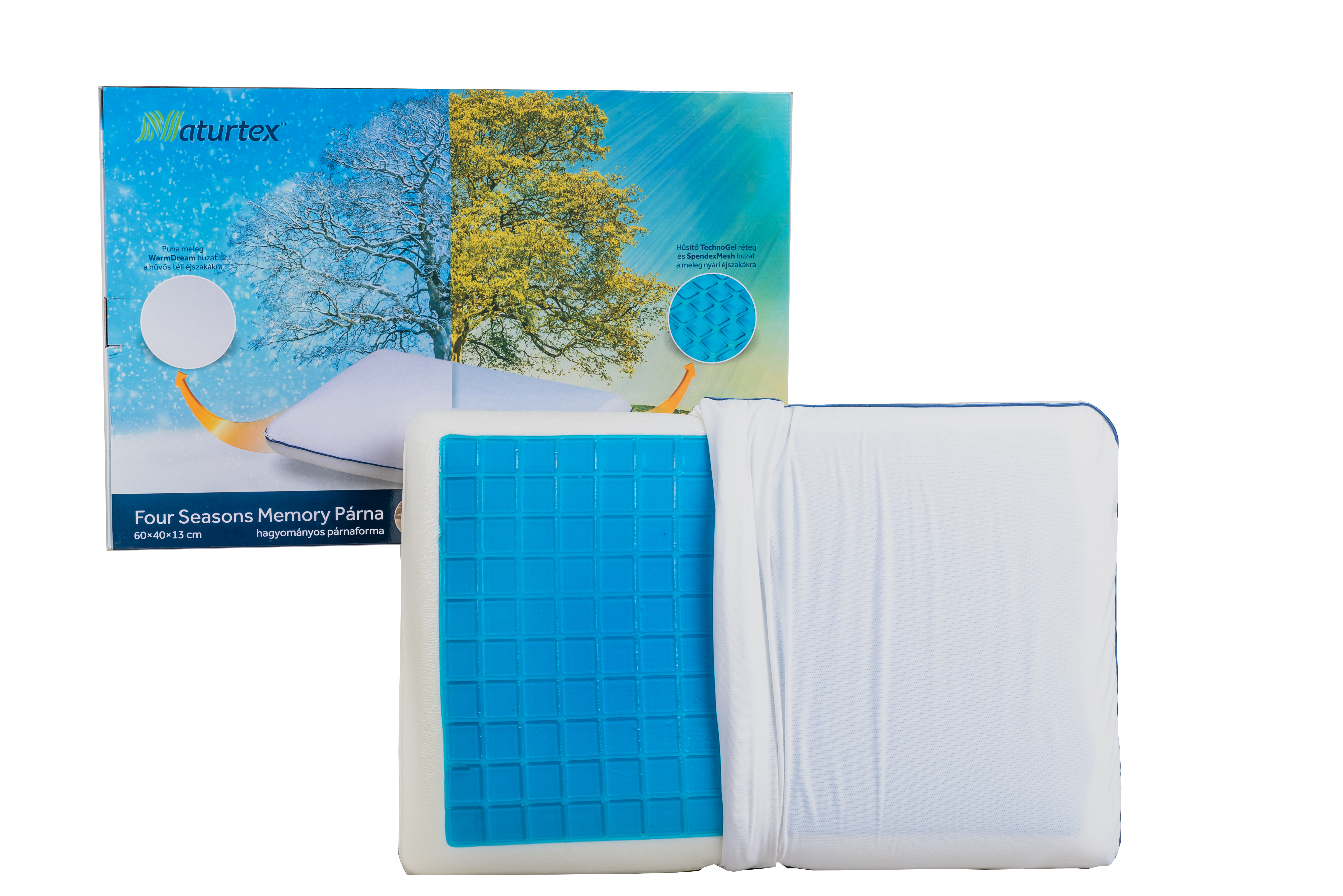 NATURTEX Memory 4 évszak párna, 60x40x13 cm
