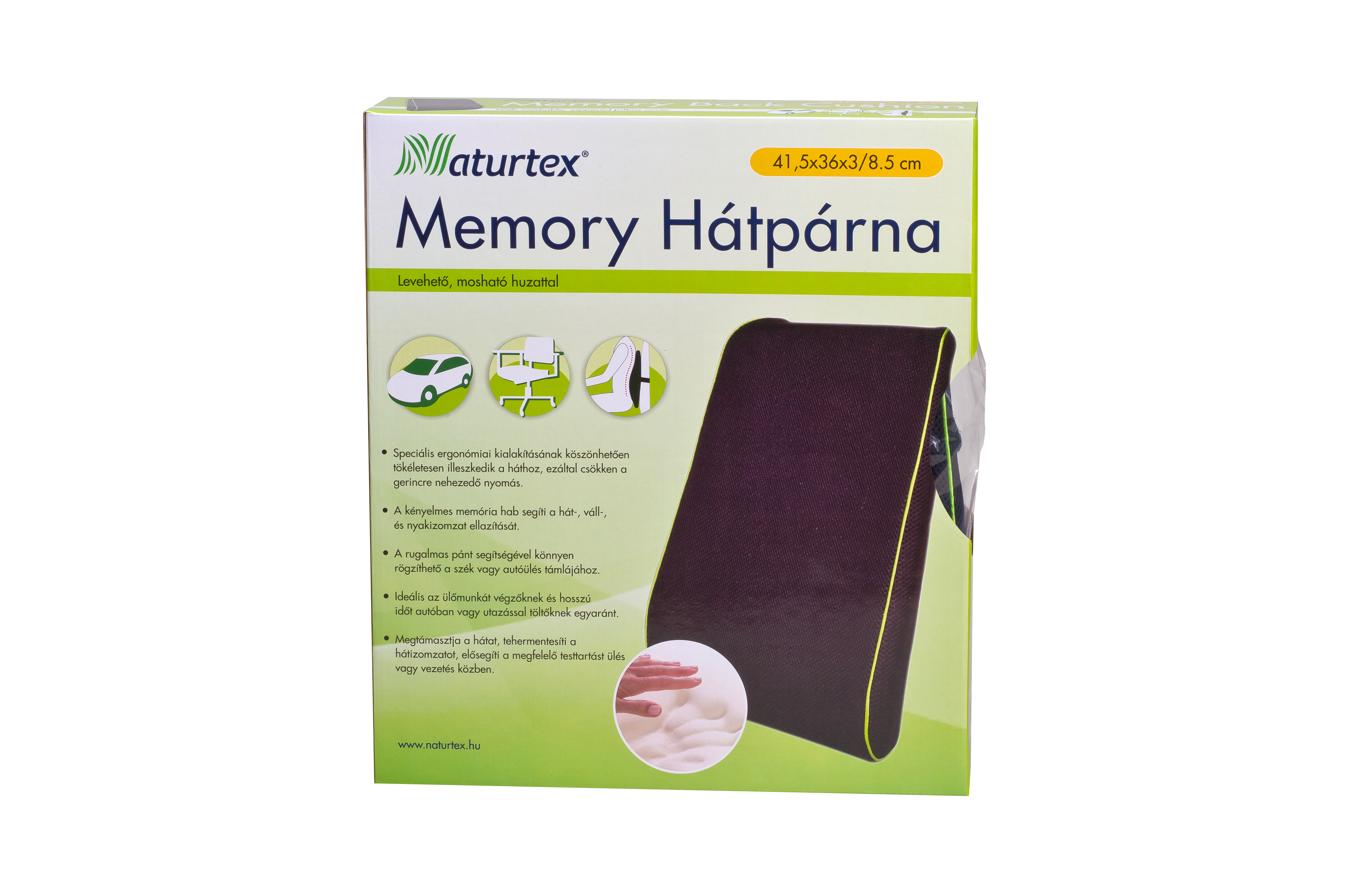 NATURTEX Memory hátpárna , 41,5x36x3/8,5 cm
