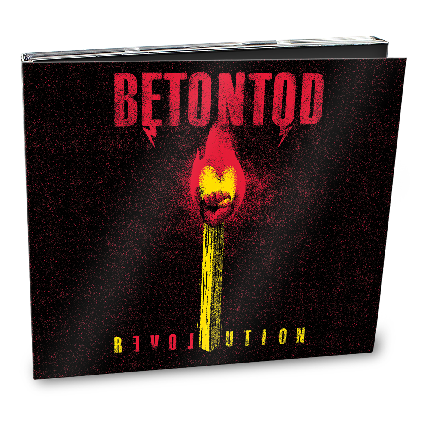 CD-Cover mit einem Streichholz mit einem Herzen und dem Wort BETONTOD.