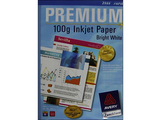 ZWECKFORM White Inkjet Papier, DIN A4, 100 g/m², 500 feuilles - 
