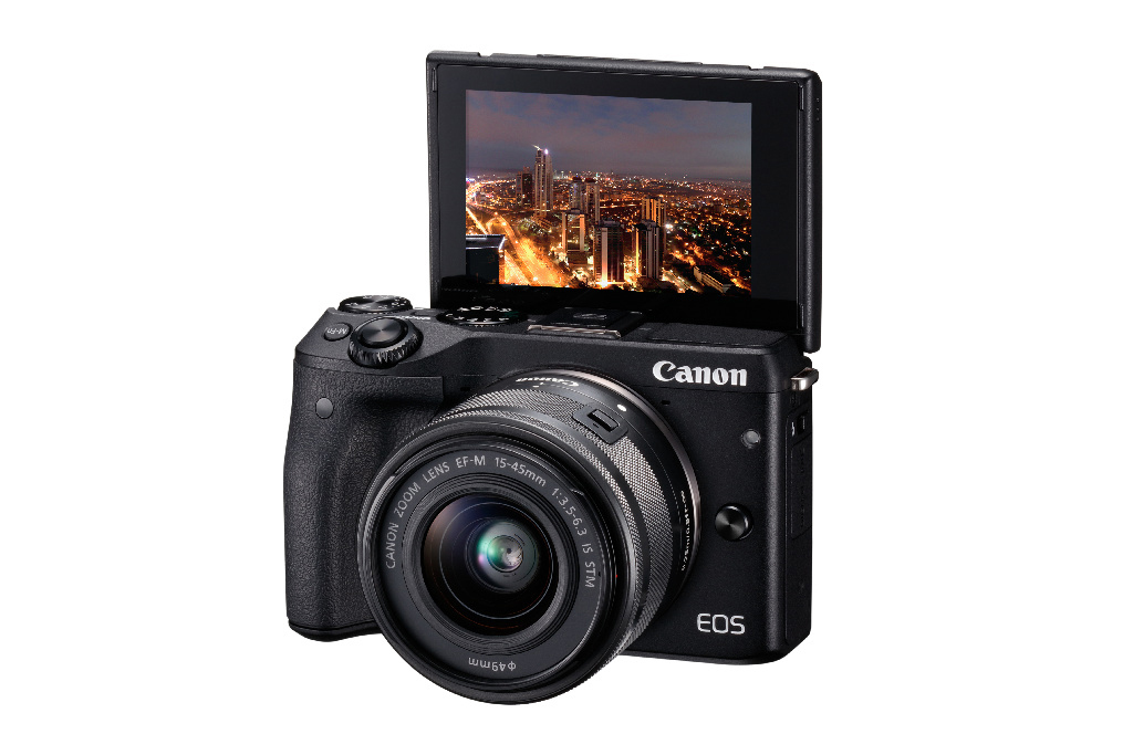 CANON EOS M3 Systemkamera mit Objektiv 15-45 mm, 7,5 cm Display Touchscreen, WLAN
