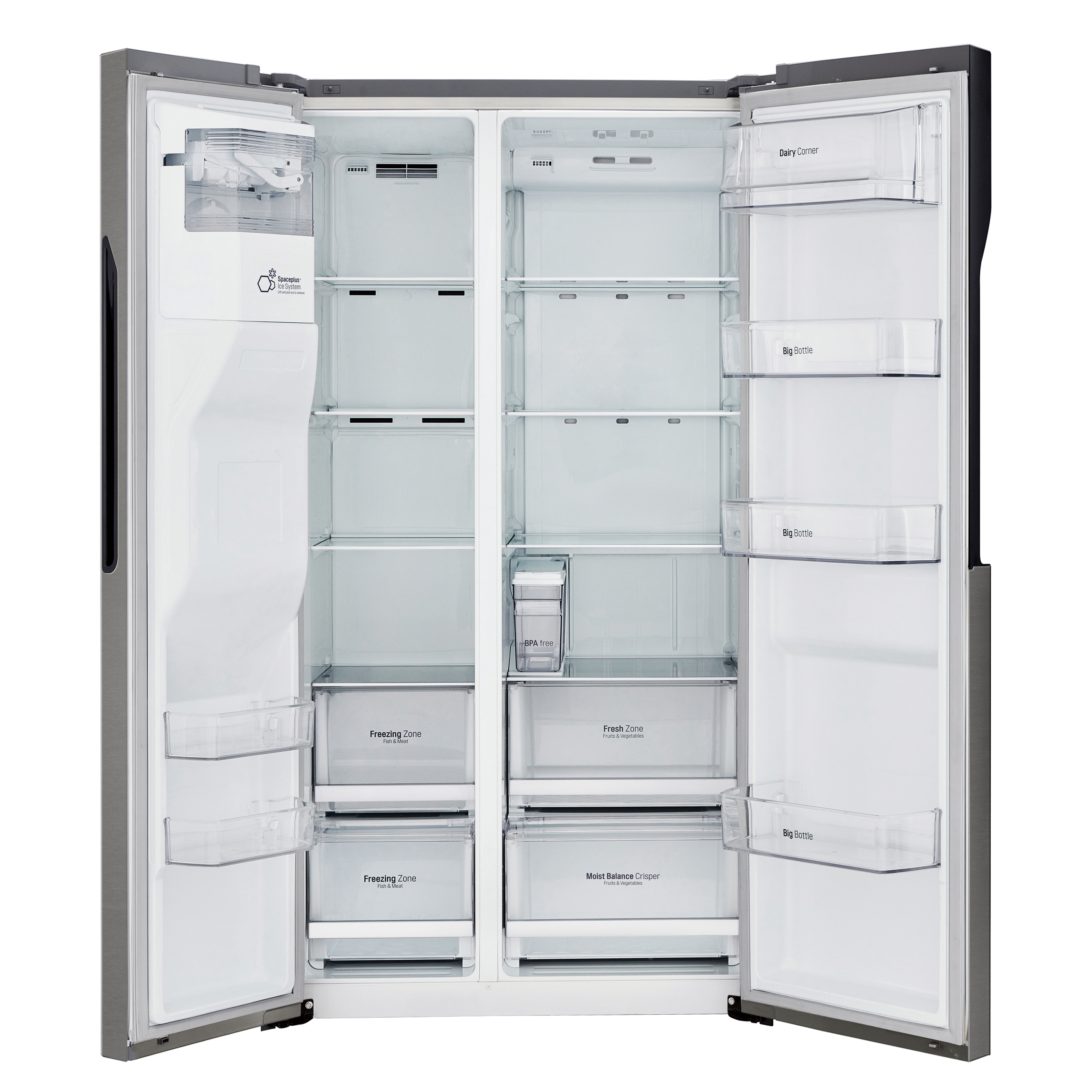 LG GSL 361 ICEZ Side-by-Side (606 l, F, 1790 mm hoch, Graphit)
