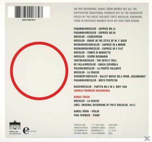 Daniel Rohn - The Kreisler Project  - (CD)