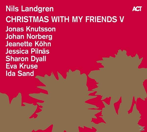 Albumcover mit Nils Landgren, betitelt 'Christmas With My Friends V'.