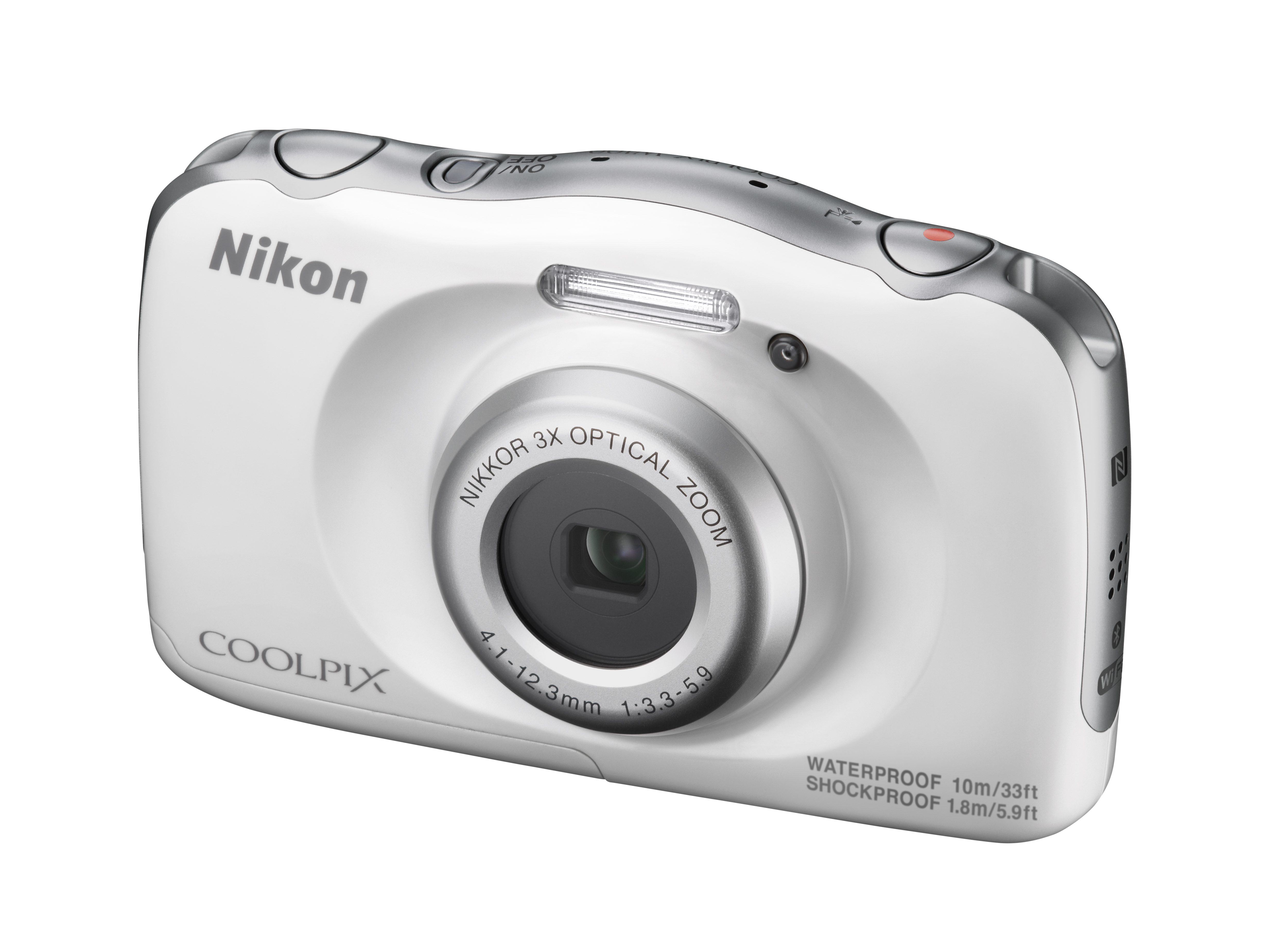 NIKON Coolpix W100 Digitalkamera Weiß, 3x opt. Zoom, TFT