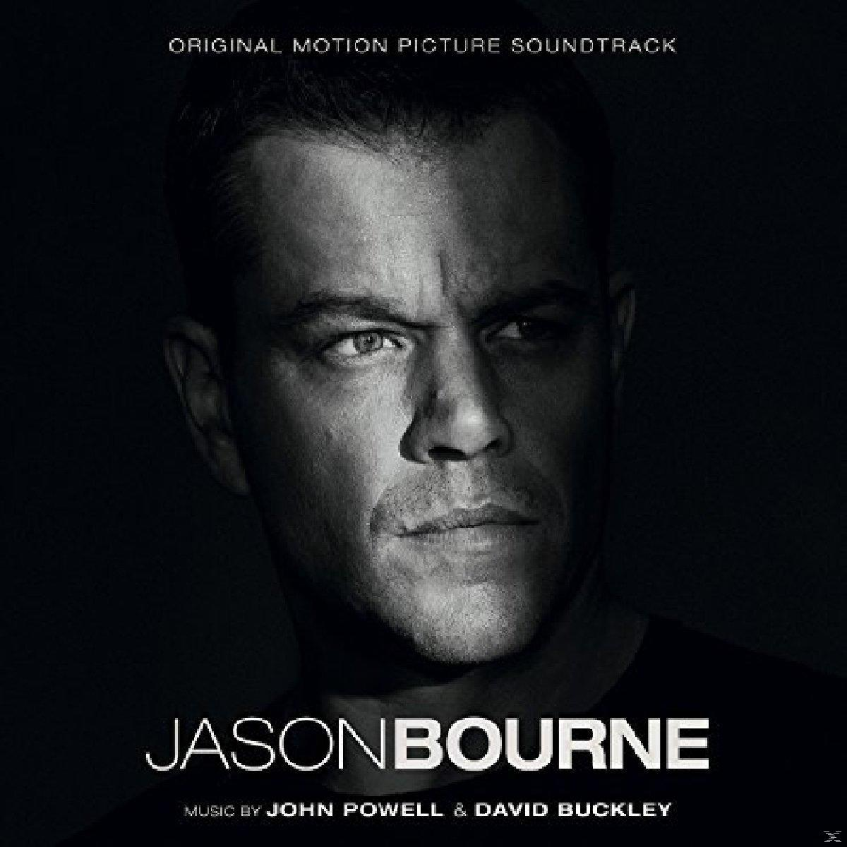 Album borító: Matt Damon arca, fekete-fehér. 'Jason Bourne' cím.