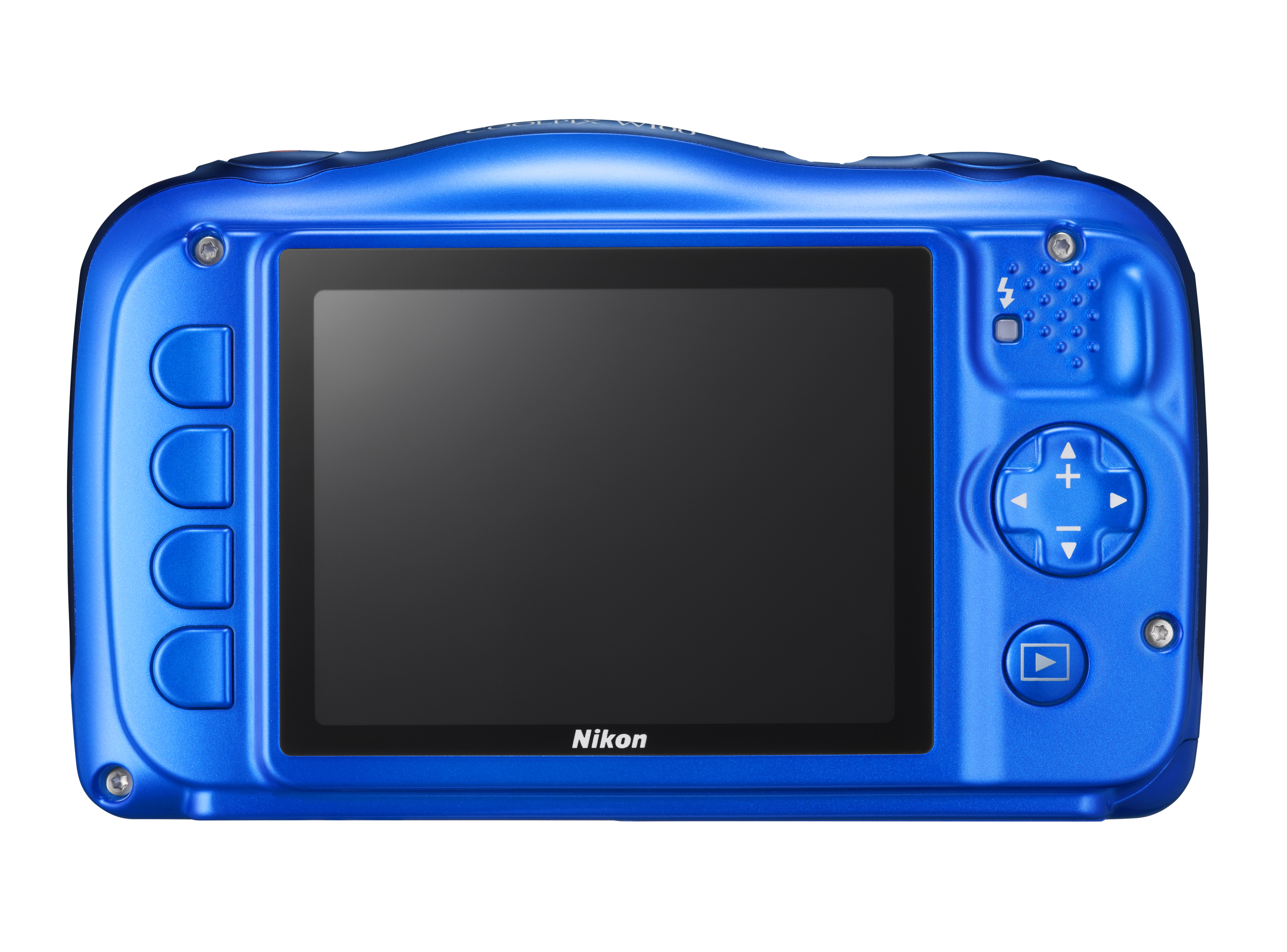 NIKON Coolpix W 100 + Rucksack Digitalkamera Blau, 3x opt. Zoom, TFT