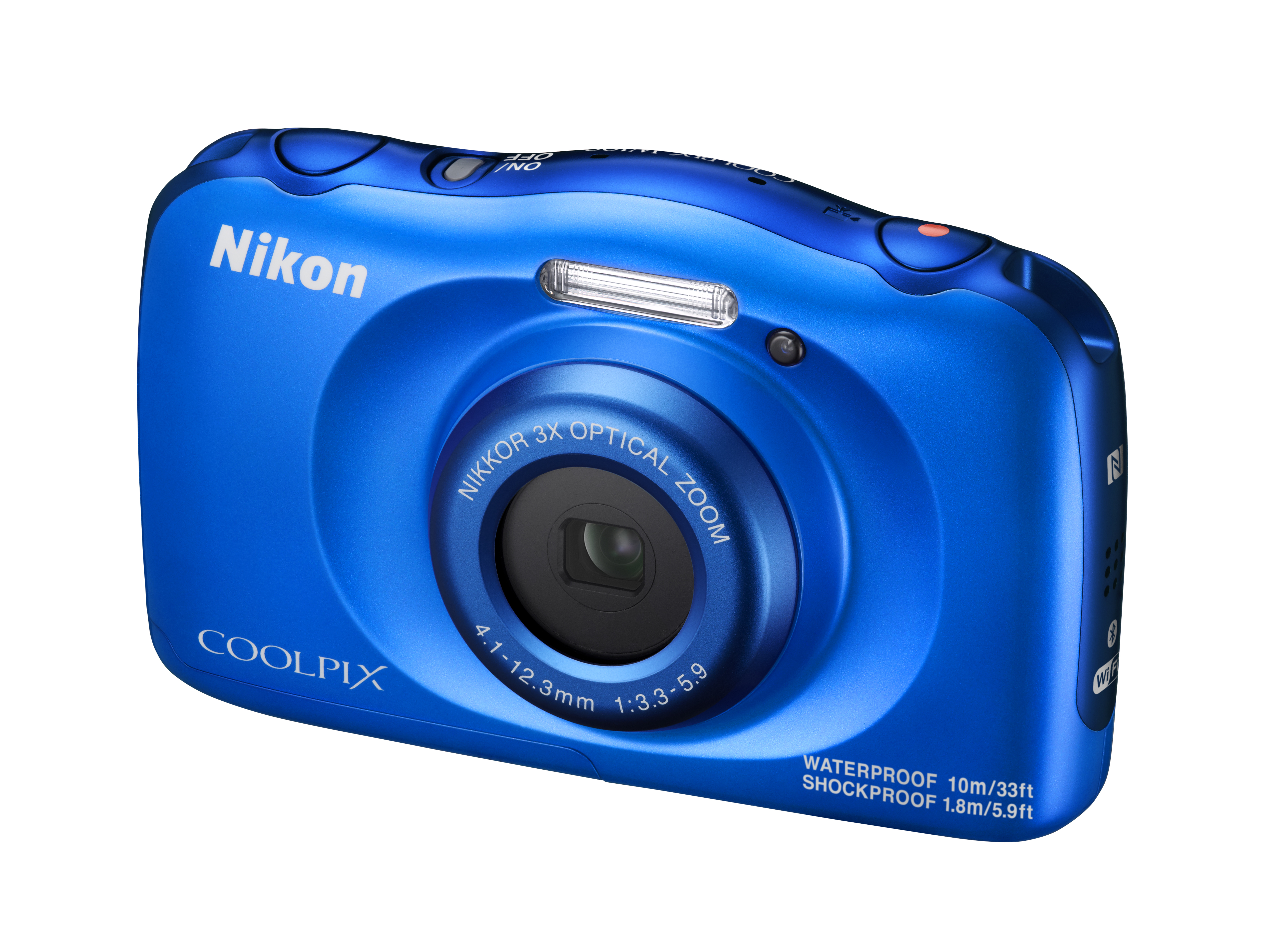 NIKON Coolpix W 100 + Rucksack Digitalkamera Blau, 3x opt. Zoom, TFT