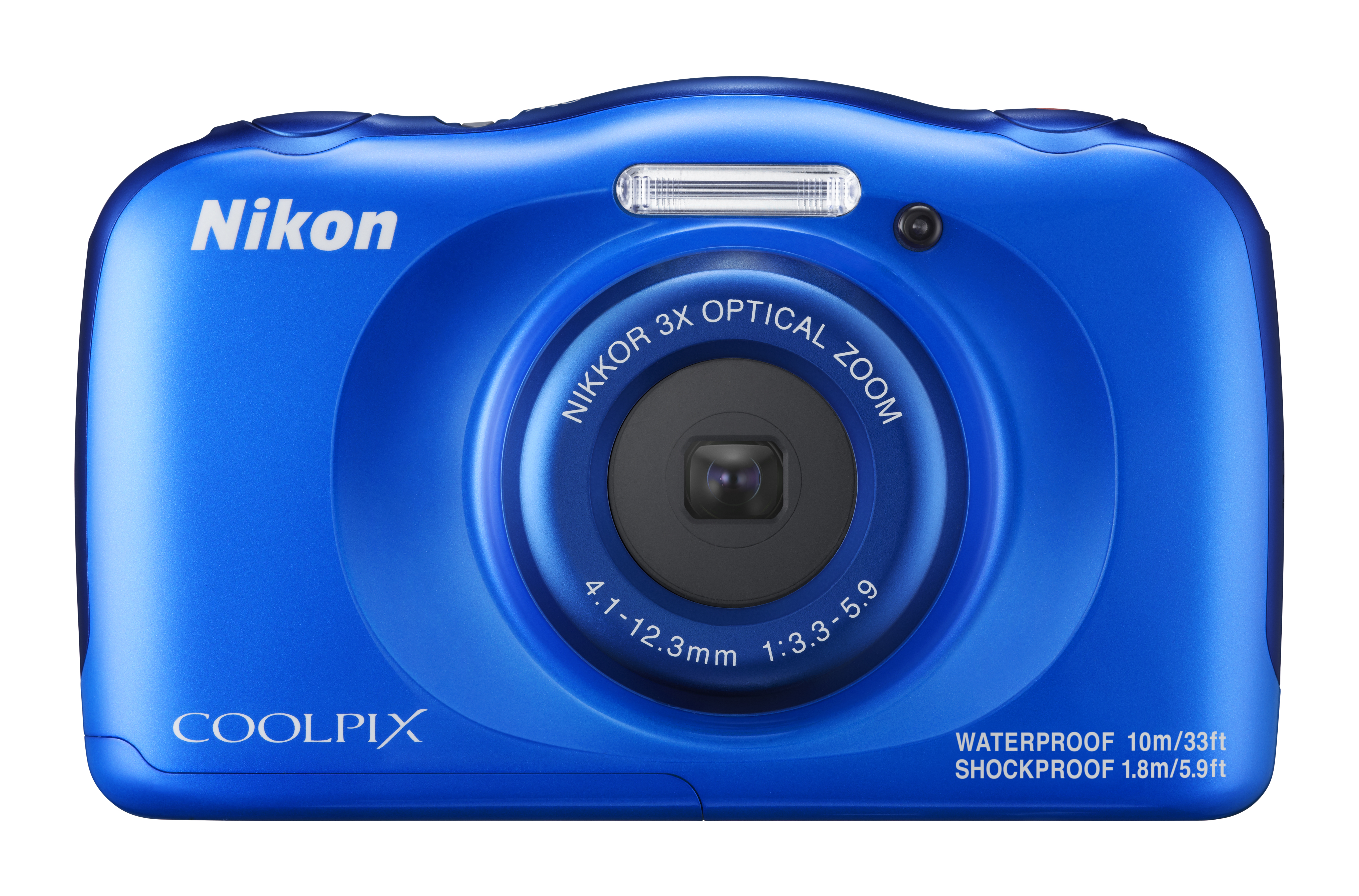 NIKON Coolpix W 100 + Rucksack Digitalkamera Blau, 3x opt. Zoom, TFT