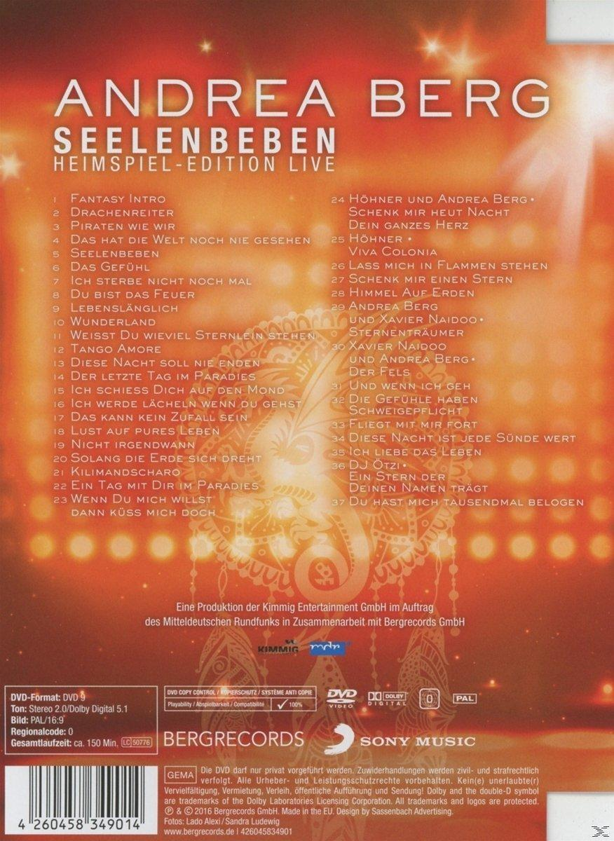 Rückseite einer Andrea Berg DVD mit Songtiteln und Credits.