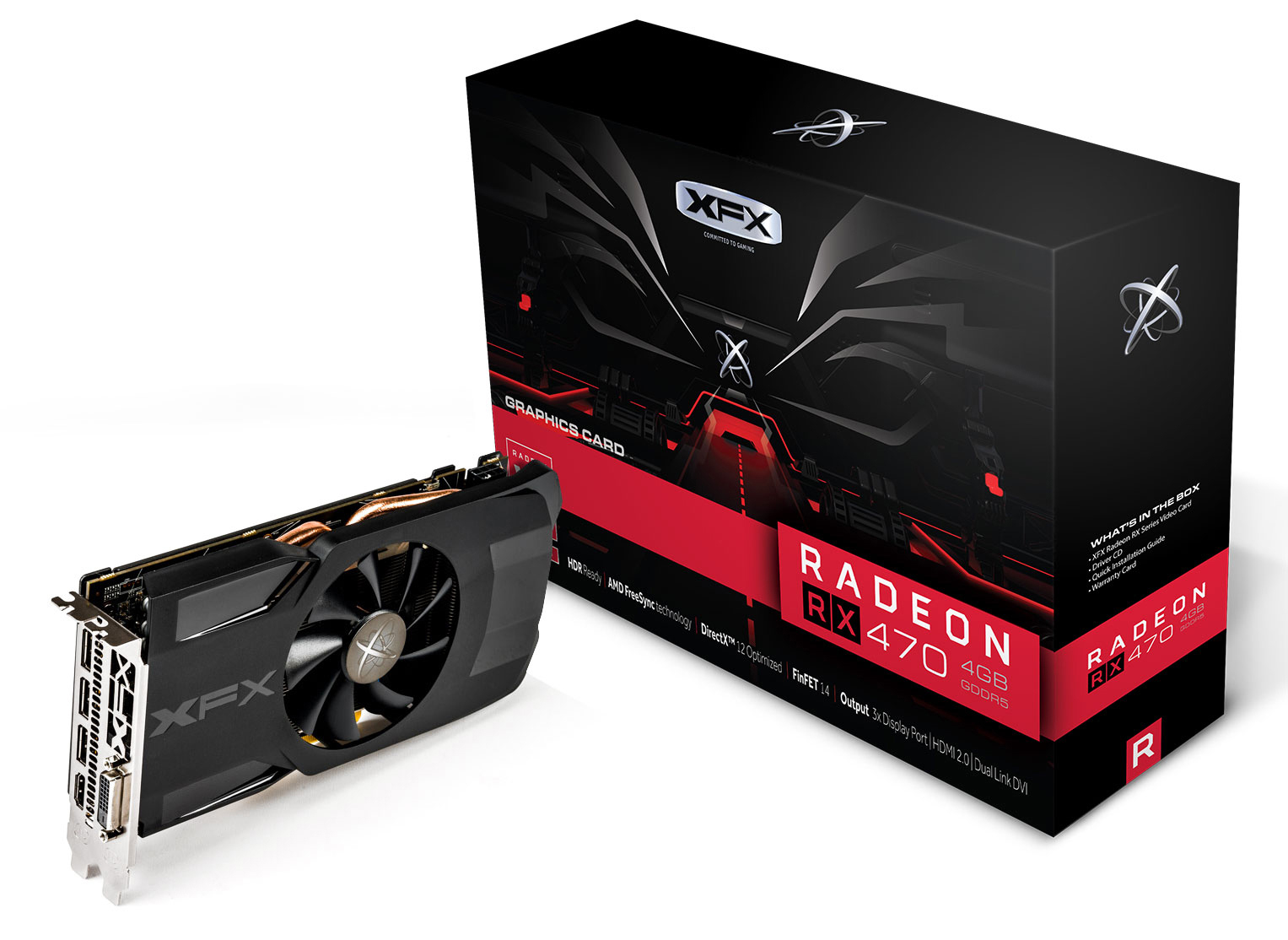 XFX Radeon RX 470 Black Edition 4GB (RX-470P4SFD5) (AMD, Grafikkarte)