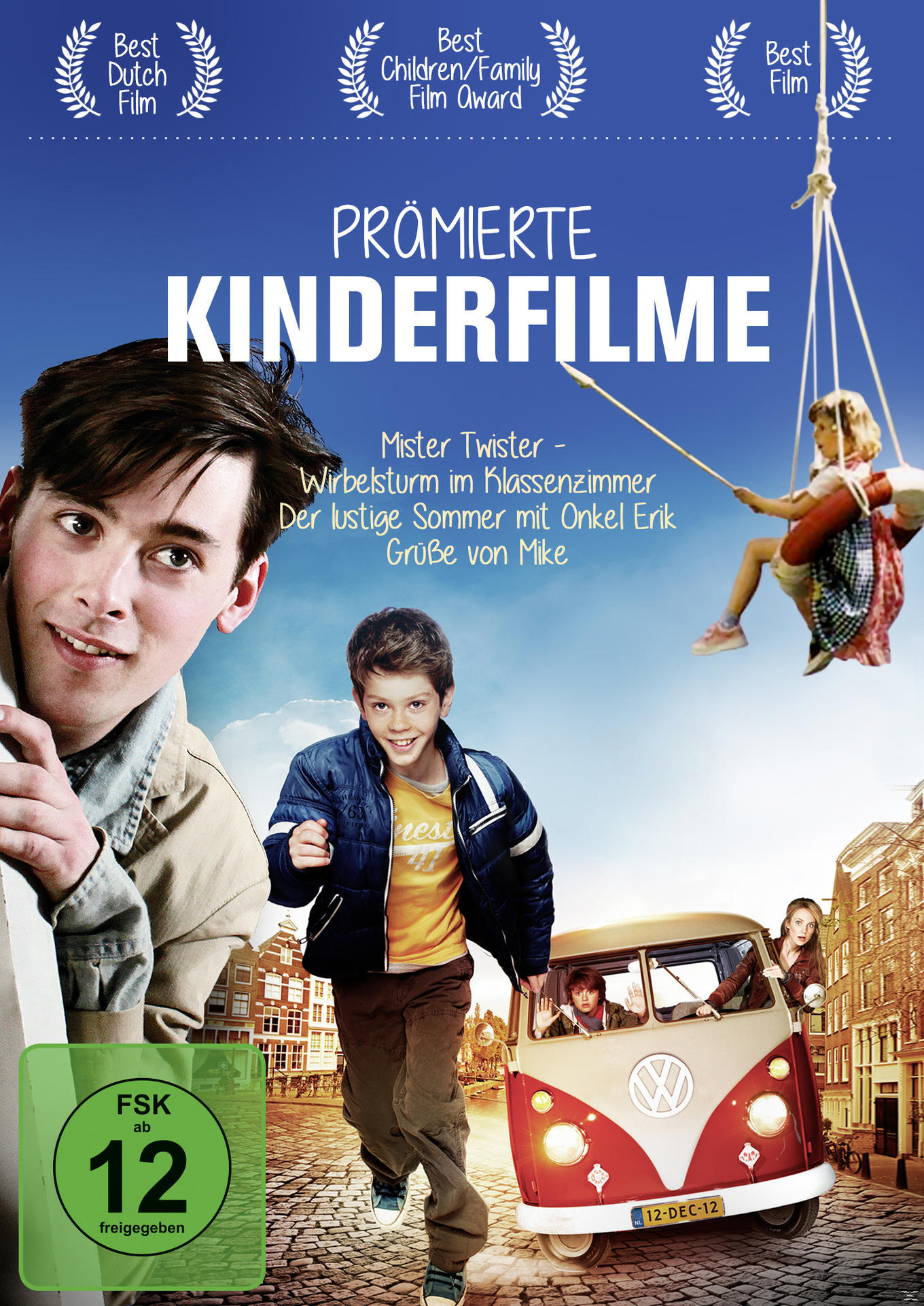 Filmplakat mit Kindern. Der Titel lautet 'Prämierte Kinderfilme'. Der Film heißt 'Mister Twister'.