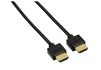 HAMA HM.83068 HDMI Ethernet Ultra Thin Altın Uç 2 Metre Bağlantı Kablosu Siyah