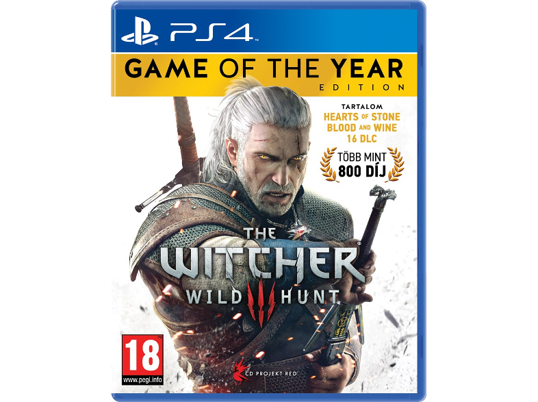 PS4 játékhuzat: The Witcher 3, az Év Játéka kiadás egy férfival.